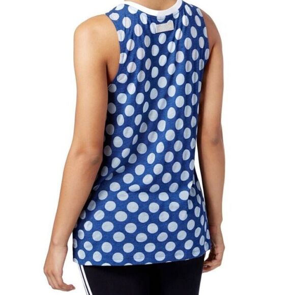Adidas Medium NAVY loose fit polka-dot Tank Top - Picture 2 of 7
